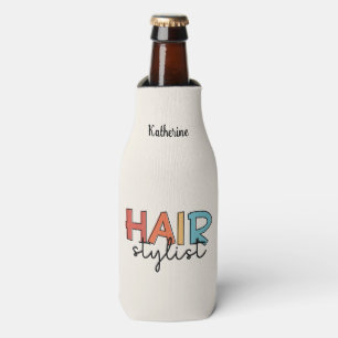 Personalised Hair Stylist Retro Hairdresser Gift Bottle Cooler