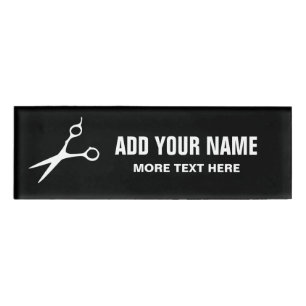 Personalised hair stylist salon magnetic name tags