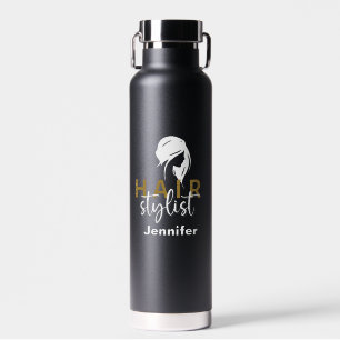 Personalised Hair Stylist Typography Water Bottle
