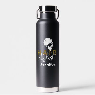 Personalised Hair Stylist Typography Water Bottle