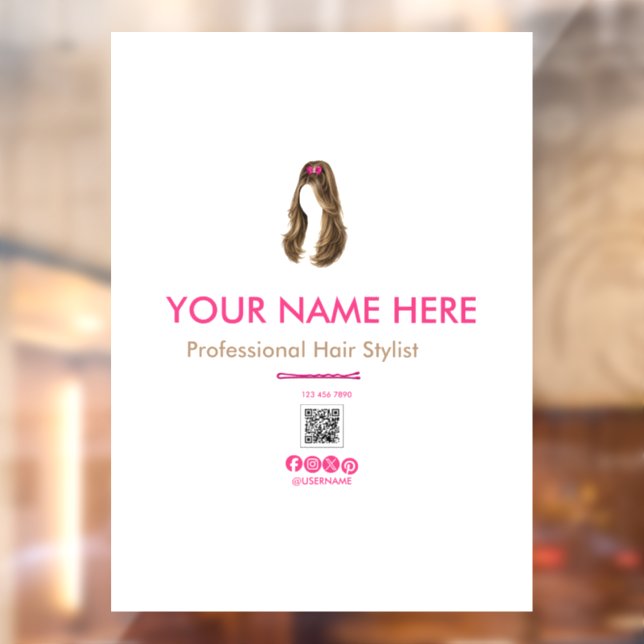 Personalised Hair Stylist Window Cling (Sheet 2)