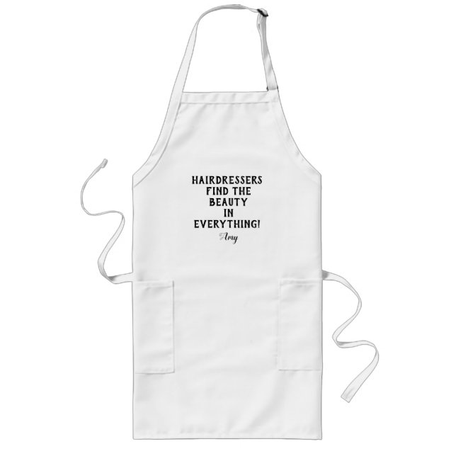 Personalised Hairdresser's Quote Long Apron (Front)