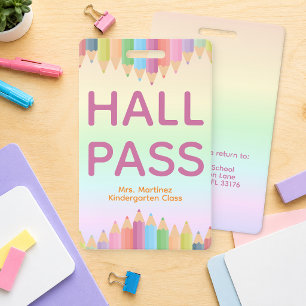 Personalised Hall Pass Badge for Teachers ID Badge