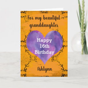 Personalised Halloween 16th Birthday Granddaughter Card