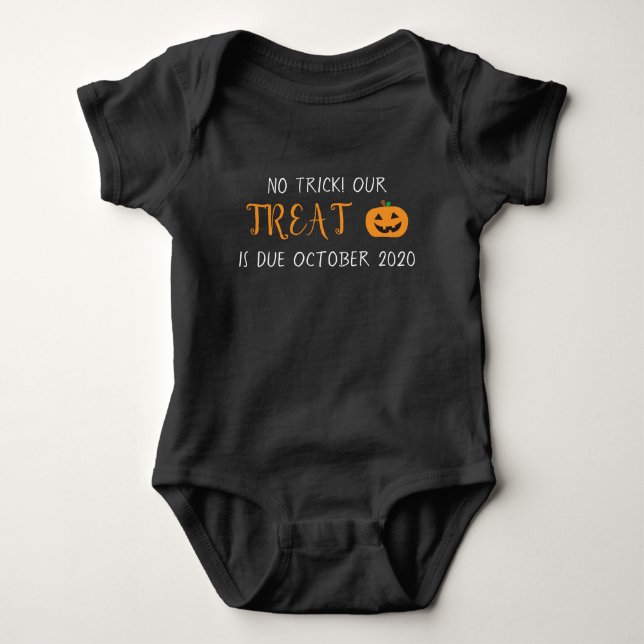 Personalised Halloween Baby Announcement Bodysuit (Front)