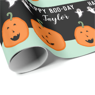 Personalised Halloween Birthday Wrapping Paper
