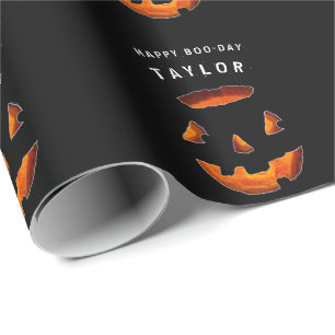 Personalised Halloween Birthday Wrapping Paper