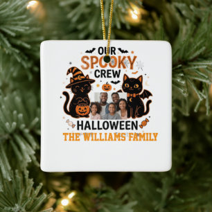 Personalised Halloween Black Cat Family Collection Ceramic Ornament
