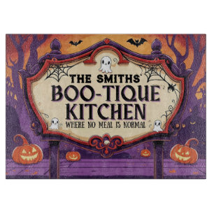 Personalised Halloween Boo-Tique Kitchen Cutting Board