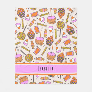Personalised Halloween Candy Retro Groovy Blanket