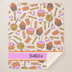 Personalised Halloween Candy Retro Groovy Blanket