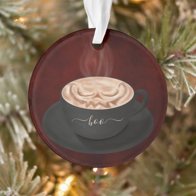 Personalised Halloween Cappuccino Jack-o-lantern Ornament (Tree)