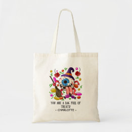 Personalised Halloween Colourful Trick or Treat  Tote Bag