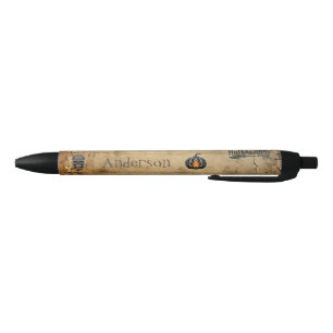 Personalised Halloween Distressed Paper Pumpkin Black Ink Pen