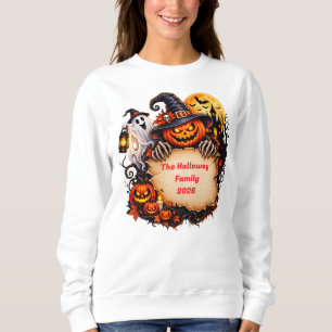 Personalised Halloween Family Name Pumpkin Ghost W Sweatshirt