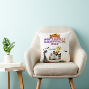 Personalised Halloween Family Photo Sign Gh Cushion