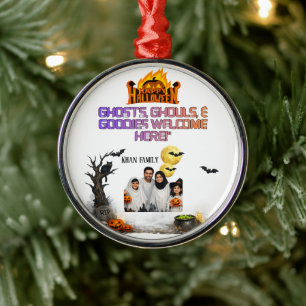 Personalised Halloween Family Photo Sign Gh Metal Tree Decoration