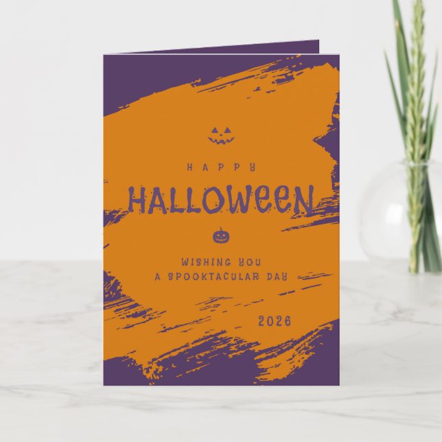 Personalised Halloween Folded Greeting Card (Front)