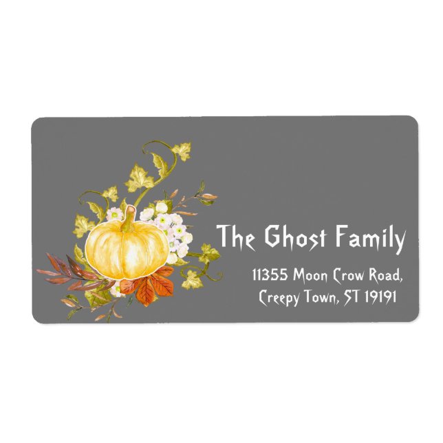 Personalised Halloween Ghosts Pumpkin Label (Front)