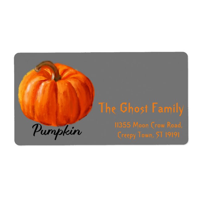 Personalised Halloween Ghosts Pumpkin Label (Front)