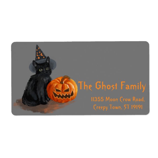 Personalised Halloween Ghosts Pumpkin Label (Front)