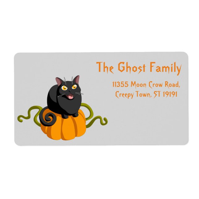 Personalised Halloween Ghosts Pumpkin Label (Front)