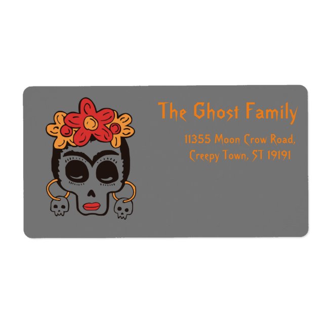 Personalised Halloween Ghosts Pumpkin Label (Front)