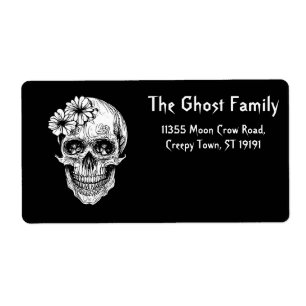 Personalised Halloween Ghosts Skull Floral