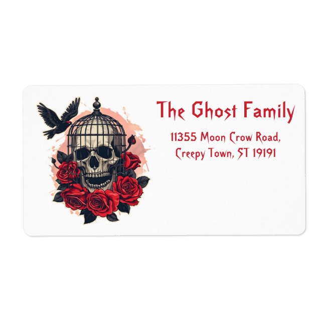 Personalised Halloween Ghosts Skull Floral (Front)