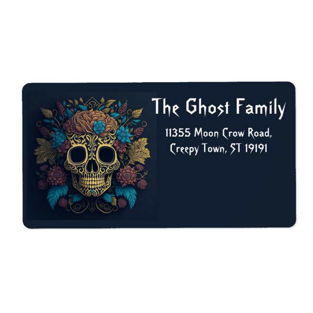 Personalised Halloween Ghosts Skull Floral (Front)