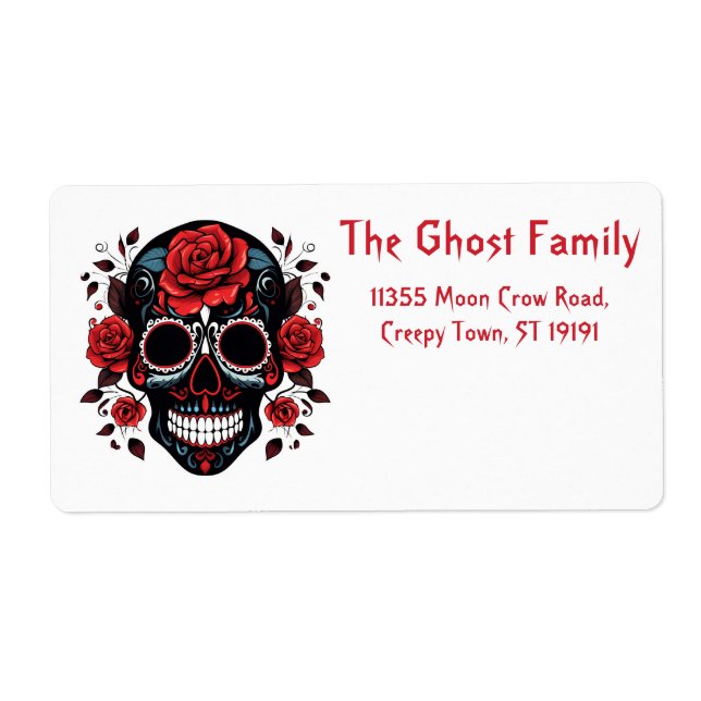 Personalised Halloween Ghosts Skull Floral (Front)