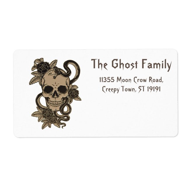 Personalised Halloween Ghosts Skull Floral (Front)