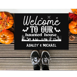 Personalised Halloween Haunted House Doormat
