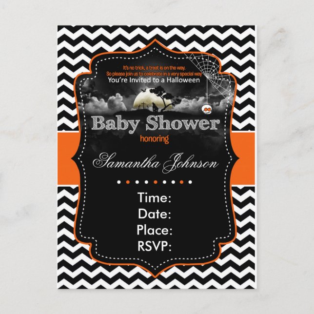 Personalised Halloween Invitation Postcard (Front)