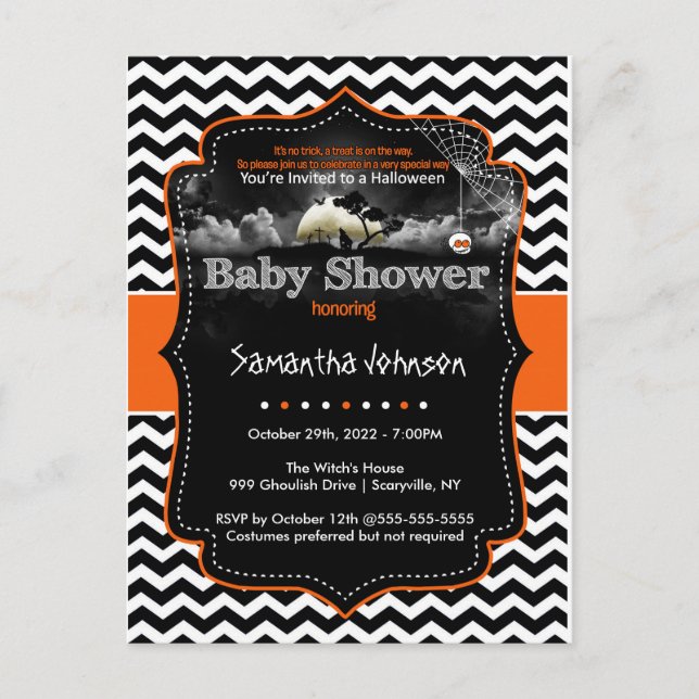 Personalised Halloween Invitation Postcard (Front)