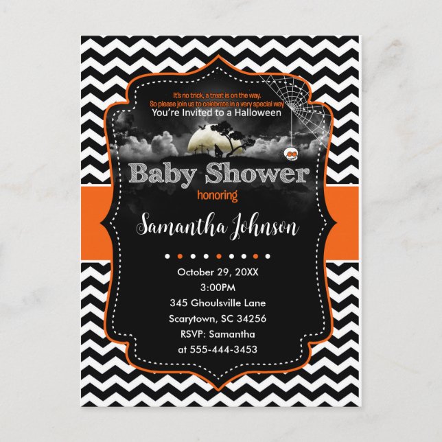 Personalised Halloween Invitation Postcard (Front)