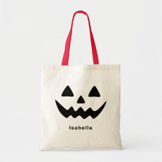Personalised Halloween Jack O Lantern Pumpkin Face Tote Bag