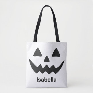 Personalised Halloween Jack O Lantern Pumpkin Face Tote Bag