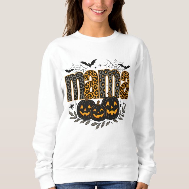 Personalised Halloween Mama – Cute Spooky Sweatshirt (Front)