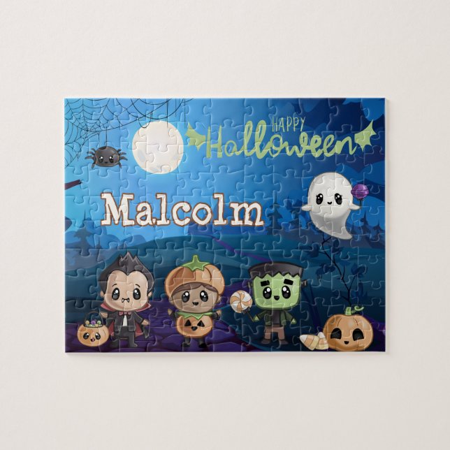 Personalised Halloween Monster Kid Puzzle  (Horizontal)