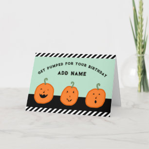 Personalised Halloween October Birthday Card