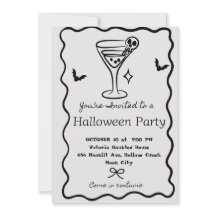 Personalised Halloween Party Invitation Martini