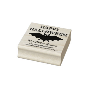 Personalised Halloween Party Invitations Rubber Stamp