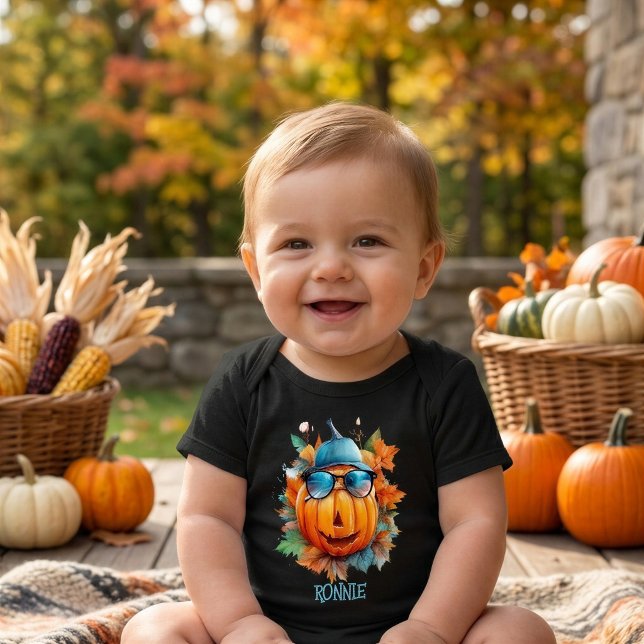 Personalised Halloween Pumpkin Baby Bodysuit (Creator Uploaded)