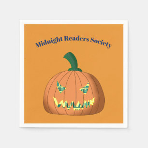 Personalised Halloween Pumpkin Book Club Napkin
