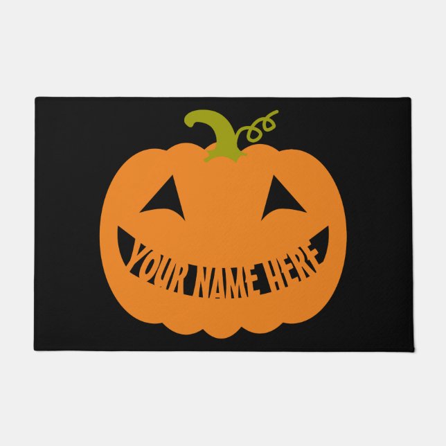 Personalised Halloween Pumpkin Doormat (Front)