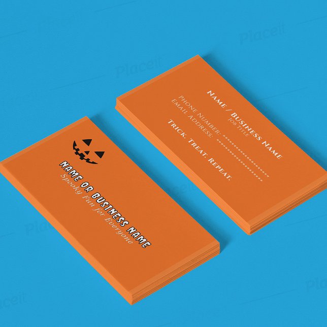 Personalised Halloween Pumpkin Face Business Card (Creator Uploaded)