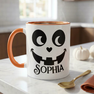 Personalised Halloween Pumpkin Face Mug