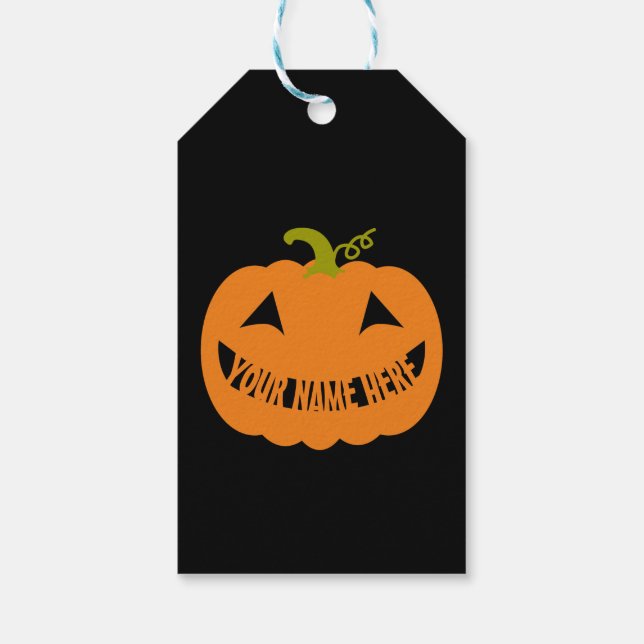 Personalised Halloween Pumpkin Gift Tags (Back)
