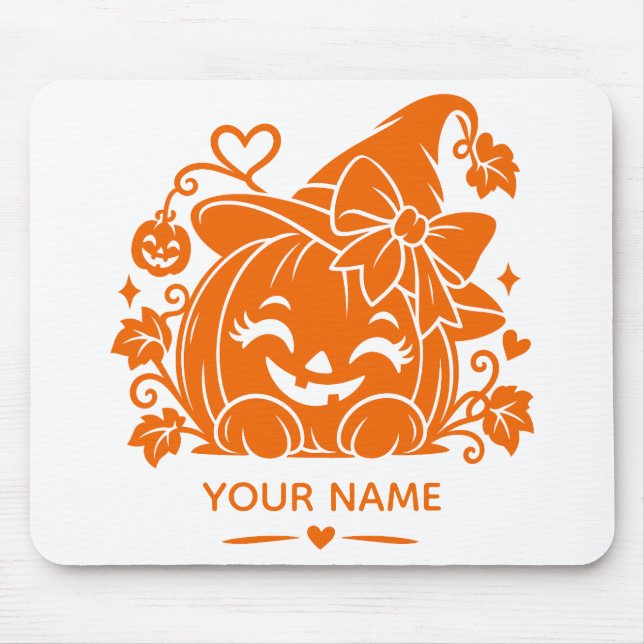 Personalised Halloween Pumpkin Mouse Pad (Front)